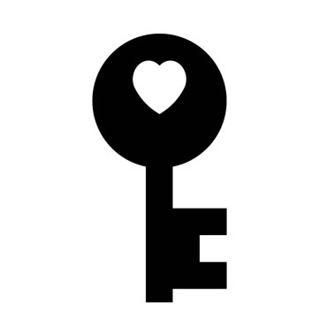  Kalp anahtarı vektör simgesi