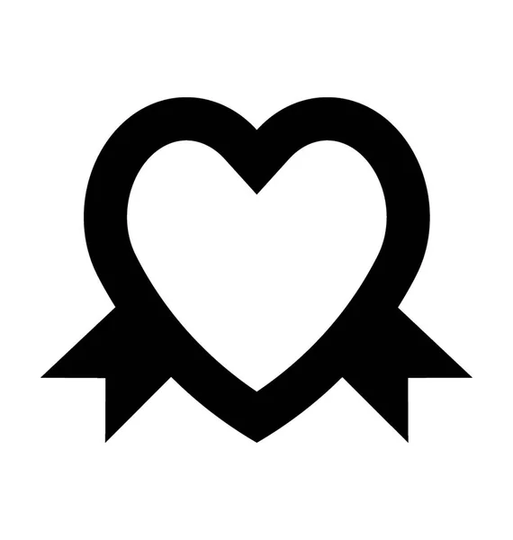 Corazón en forma de emblema Vector icono — Vector de stock