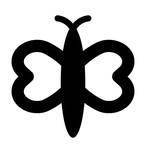 Herz Flügel Schmetterling Vektor Symbol — Stockvektor