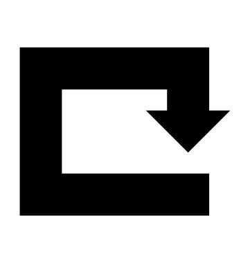  Ok dönüm vektör simgesi 