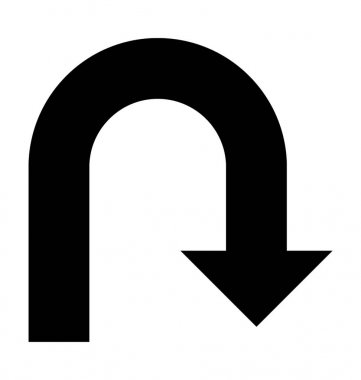  U - Turn vektör simgesi 