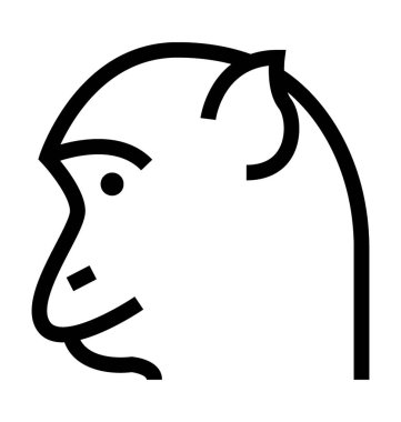  Şempanze vektör simgesi