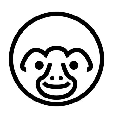  Şempanze vektör simgesi