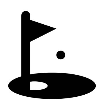  Golf bayrağı vektör simgesi