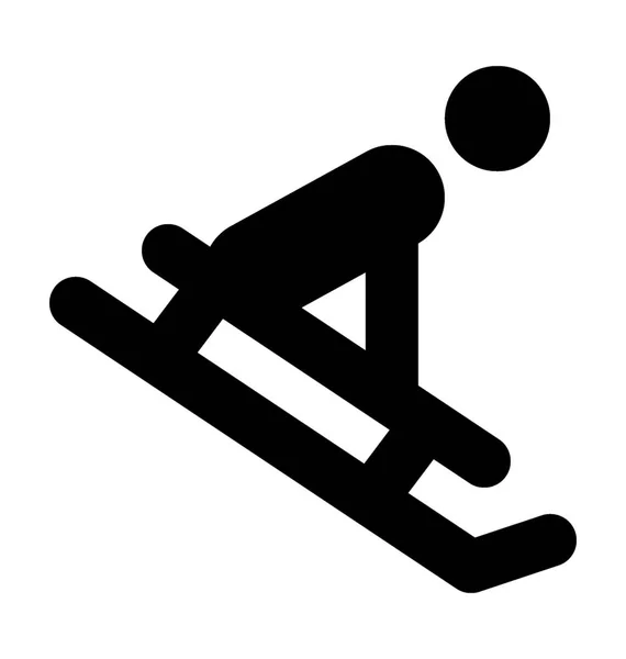 Ice Skiing Vector Icon — Stock Vector