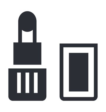 Ruj vektör simge moda ve güzellik satırı vektör simgesi.