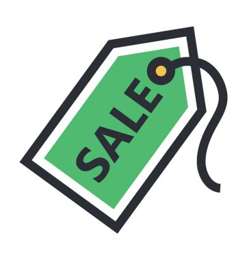 Satılık etiketi vektör simge moda ve güzellik renkli vektör simgesi.