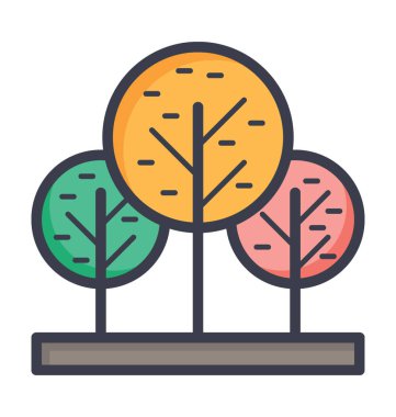 Çam ağaçları vektör simge doğa, park, bitki, ağaç satırı vektör simgesi.