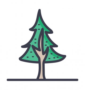 Orman vektör simge doğa, park, bitki, ağaç satırı vektör simgesi.