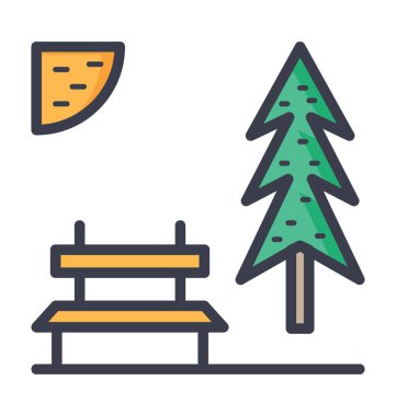 Alev vektör simge doğa, yangın park, bitki, ağaç renkli vektör simgesi.