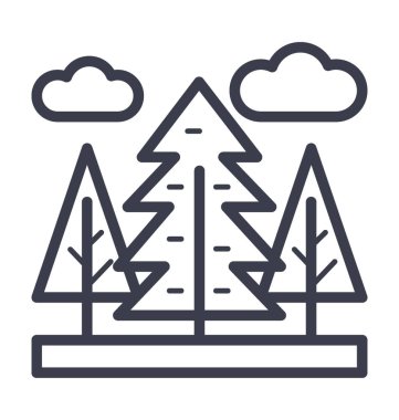 Çam ağaçları vektör simge doğa, park, bitki, ağaç hattını vektör simgesi.