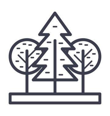 Çam ağaçları vektör simge doğa, park, bitki, ağaç hattını vektör simgesi.