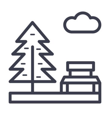 Çam ağaçları vektör simge doğa, park, bitki, ağaç hattını vektör simgesi.