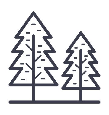 Çam ağaçları vektör simge doğa, park, bitki, ağaç hattını vektör simgesi.