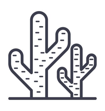 Kaktüs bitki vektör simge doğa, park, bitki, ağaç hattını vektör simgesi.