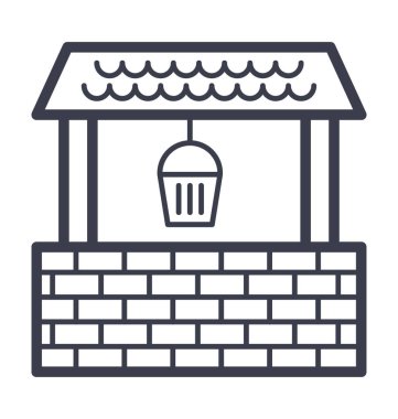 Su de vektör simge doğa, park, bitki, ağaç hattını vektör simgesi.  