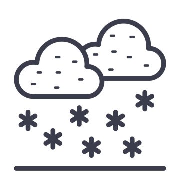  Kar yağışı vektör simge doğa, park, bitki, ağaç hattını vektör simgesi.