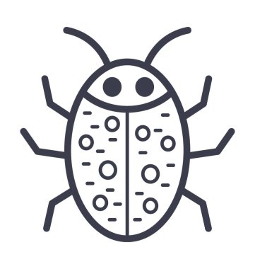  Uğur böceği vektör simge doğa, park, bitki, ağaç hattını vektör simgesi.