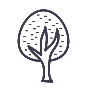 Meşe ağacı vektör simge doğa, park, bitki, ağaç hattını vektör simgesi.