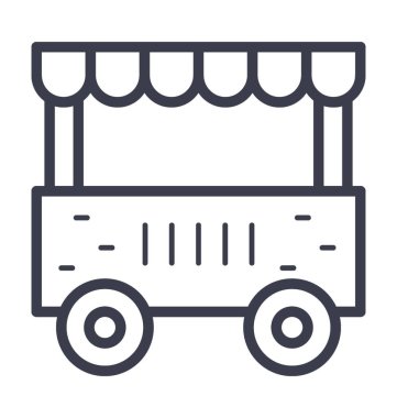   Gıda Stand vektör simge doğa, park, bitki, ağaç hattını vektör simgesi.