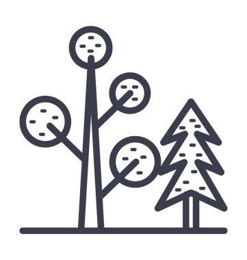 Genel bitkiler vektör simge doğa, park, bitki, ağaç hattını vektör simgesi.