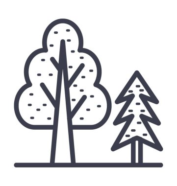 Ağaçlar vektör simge doğa, park, bitki, ağaç hattını vektör simgesi.