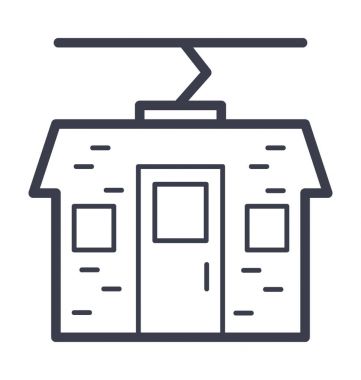  Kamp çadır vektör simge doğa, park, bitki, ağaç hattını vektör simgesi.