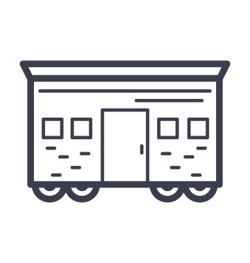 Karavan vektör simge doğa, park, bitki, ağaç hattını vektör simgesi.