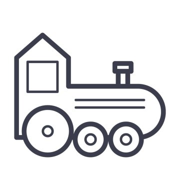 Lokomotif motoru vektör simge doğa, park, bitki, ağaç hattını vektör simgesi.