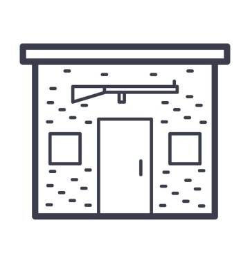 Atış poligonu vektör simge doğa, park, bitki, ağaç hattını vektör simgesi.