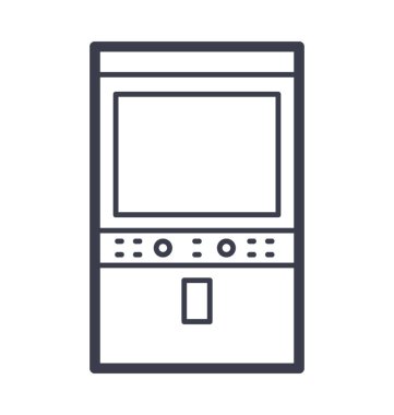 Gameboy vektör simge doğa, park, bitki, ağaç hattını vektör simgesi.