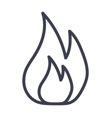 Yangın alev vektör simge doğa, park, bitki, ağaç satırı vektör simgesi.