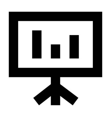 Grafik sunum vektör simge iş ve office çizgi vektör simgesi.