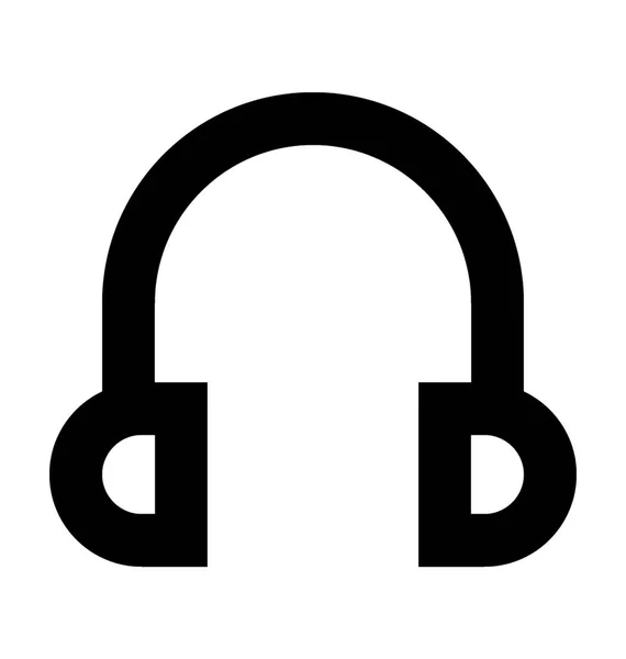 Headphones Vector Icon Business Office Line Vector Icon — Stock Vector