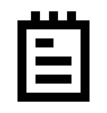 Not defteri vektör simge iş ve office satırı vektör simgesi.