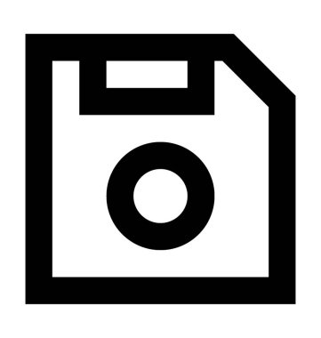 Disket çizgi vektör simgesi