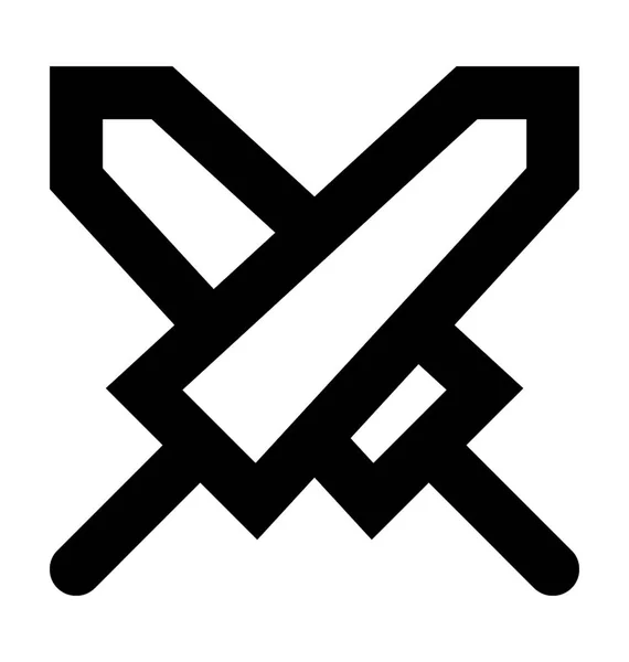 Swords Line Vector Icon — Stock Vector