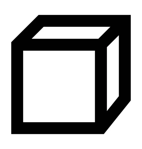 Cube Shape Vector Icon — Stock Vector