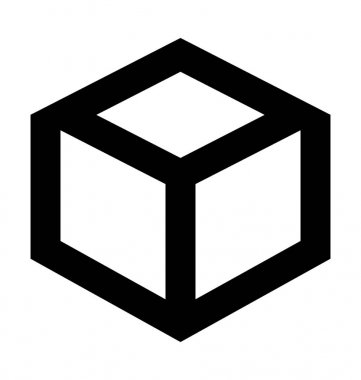 Küp şekli vektör simgesi