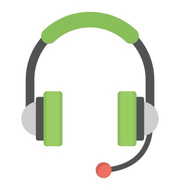 Kulaklık tasarımını düz simgesi