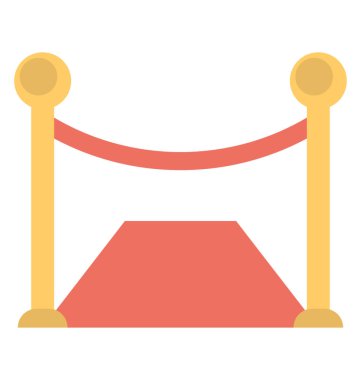 Düz simgesi tasarım kırmızı halı, açılış töreni kavramı bayraklarında