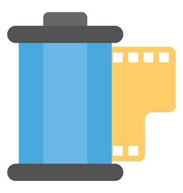 Düz simgesi tasarım filme ve Fotoğrafçılık kullanılan bir film rulo