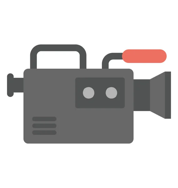 Projeto Ícone Plano Uma Câmera Vídeo — Vetor de Stock