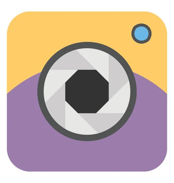 Digital Camera Flat Icon — Stock Vector