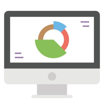 Düz simgesi tasarım ekran medya veri analizi ile