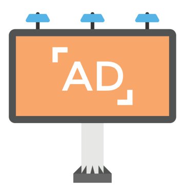 Bir reklam billboard bir basit düz simgesi tasarım