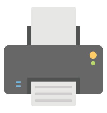 Düz simgesi tasarım bir donanım, yazdırma aygıtı