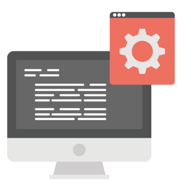 Düz simgesi tasarım sayfa kodlama web geliştirme