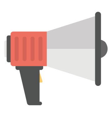 Bir hoparlör bayraklarında duyuru düz simgesi