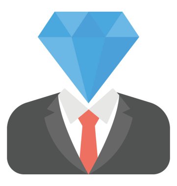 Elmas bayraklarında zekanınziyan konsepti ile erkek baş